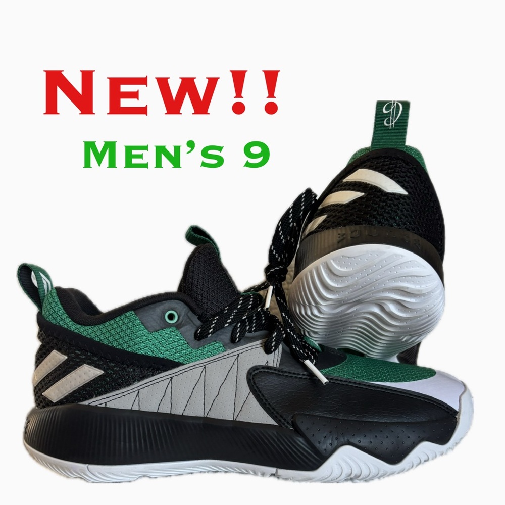 Men's ADIDAS Black and Green Sneakers